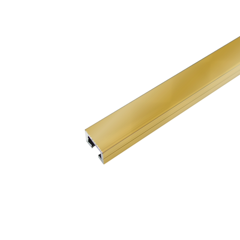 Genesis 10mm x 8mm Bright Brass Effect Aluminium Flat Line Listello 2.5m  LFA100.86