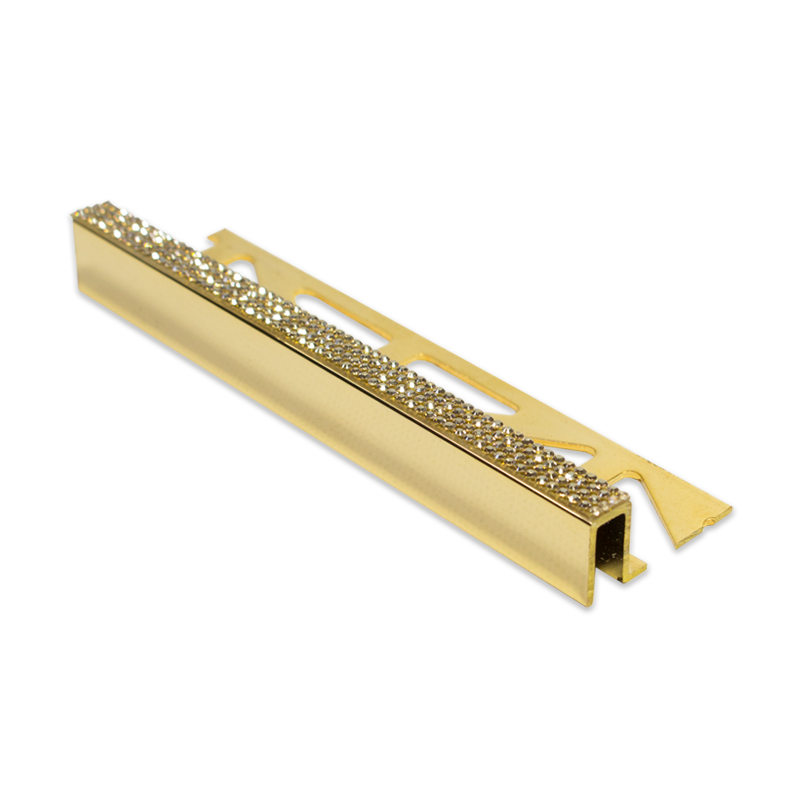 Diamond Plus Square Edge 24K Gold Tile Trim 11mm 2.5m Length | Premium ...