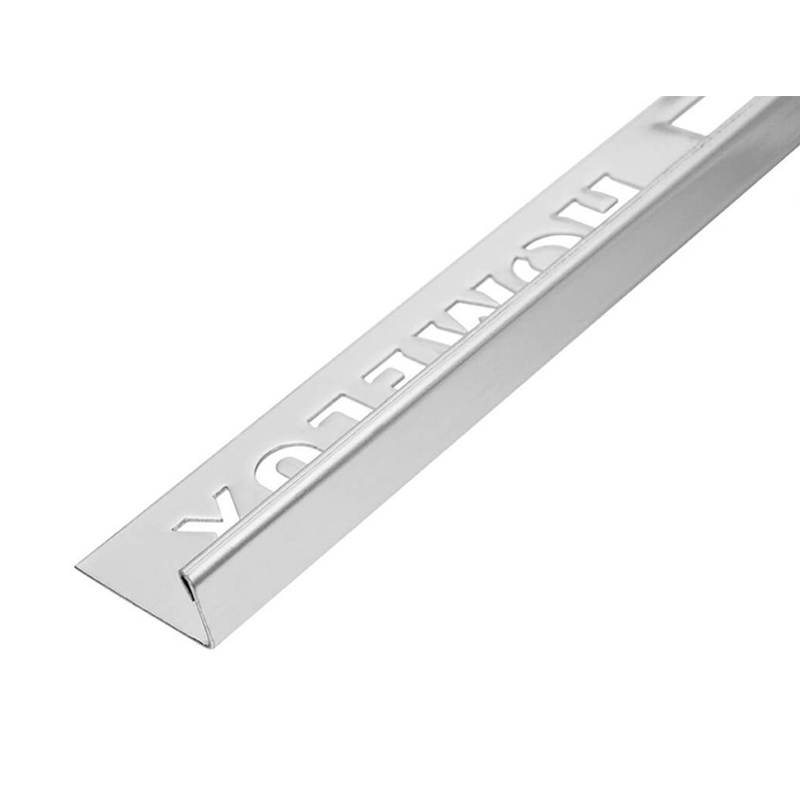 Homelux Stainless Steel Effect Aluminium Straight Edge Tile Trim Silver 